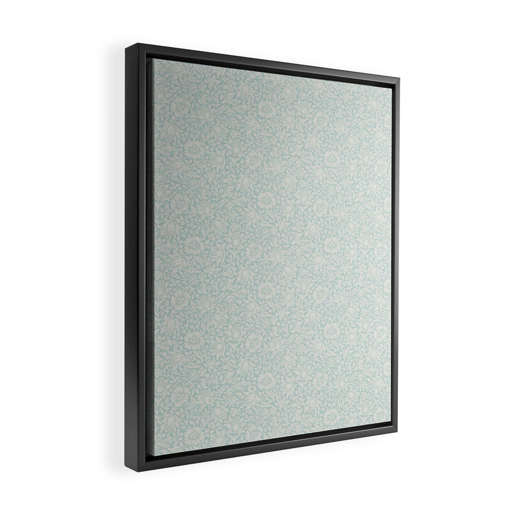 William Morris Mallow Chalk Duck Egg Blue Framed Canvas Print Gallery Image 2