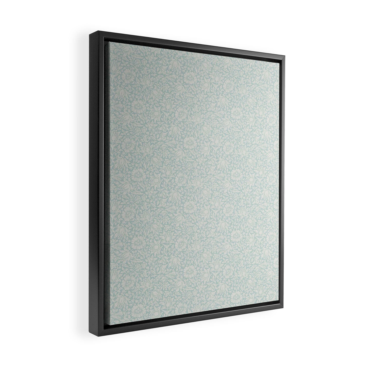 William Morris Mallow Chalk Duck Egg Blue Framed Canvas Print Gallery Image 2