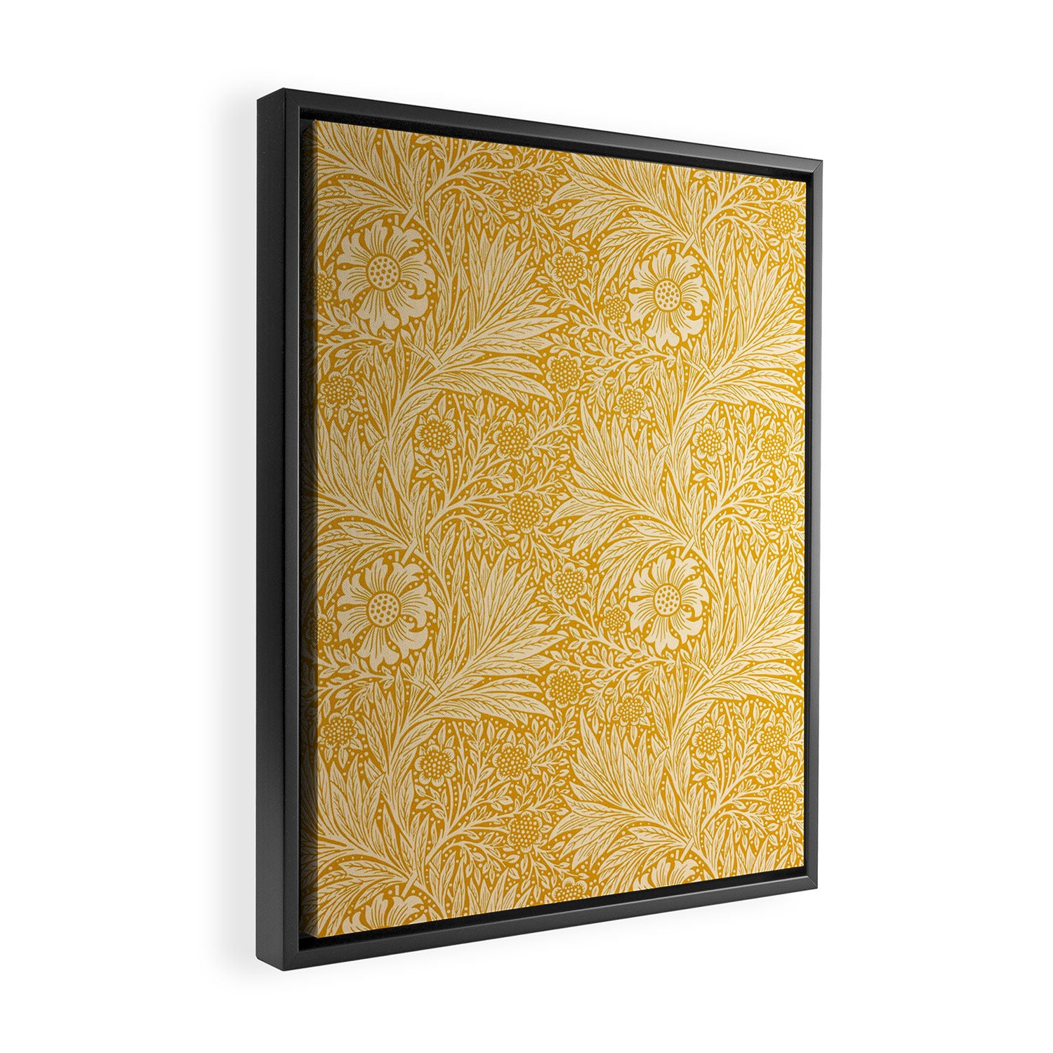 William Morris Marigold Golden Yellow Framed Canvas Print Gallery Image 2