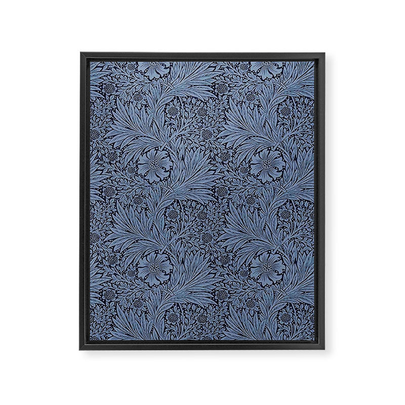 William Morris Marigold Navy Framed Canvas Print Gallery Image 8