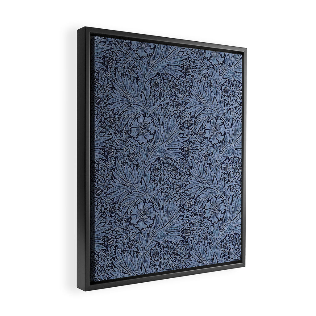 William Morris Marigold Navy Framed Canvas Print Gallery Image 2