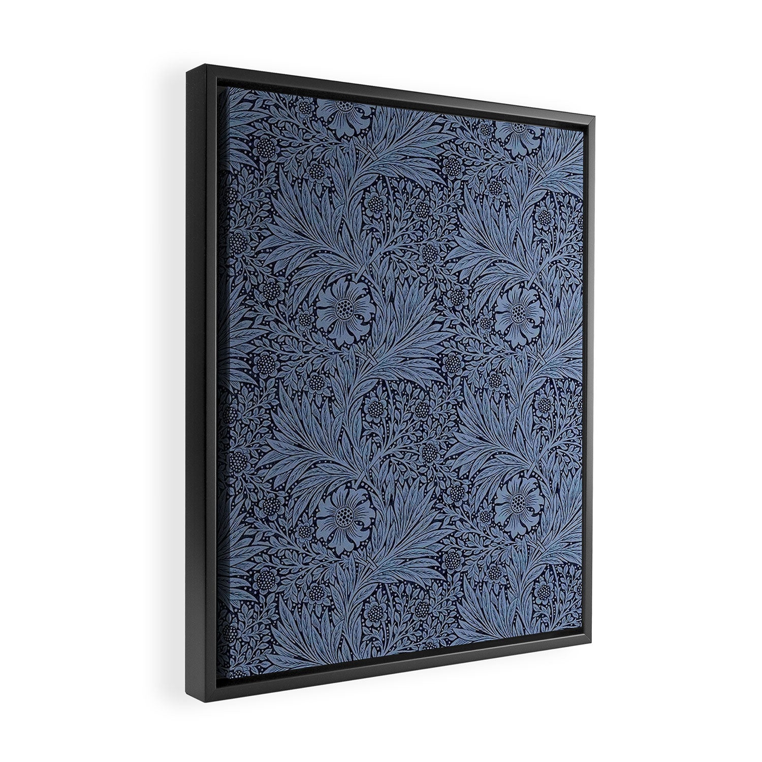 William Morris Marigold Navy Framed Canvas Print Gallery Image 2