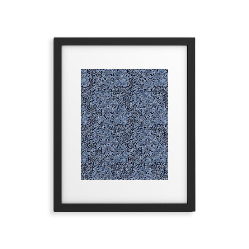 William Morris Marigold Navy Framed Art Print Gallery Image 6