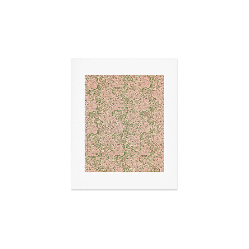 William Morris Marigold Olive Pink Art Print Gallery Image 1