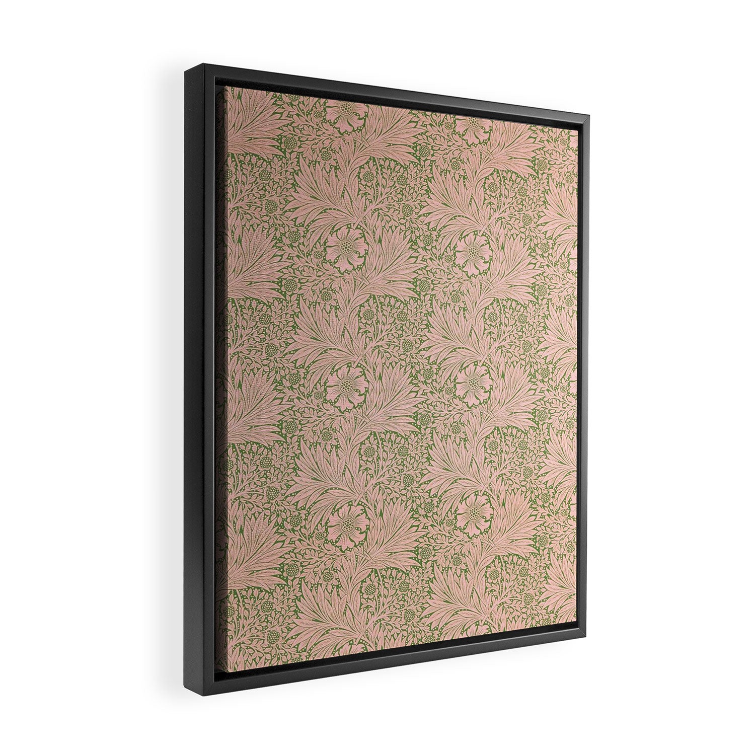 William Morris Marigold Olive Pink Framed Canvas Print Gallery Image 2