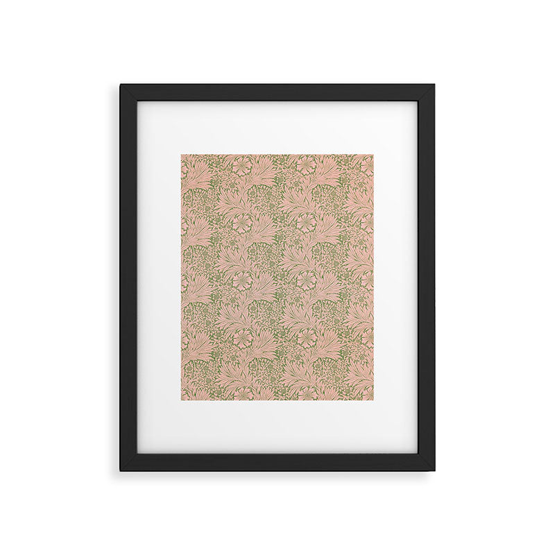 William Morris Marigold Olive Pink Framed Art Print Gallery Image 4