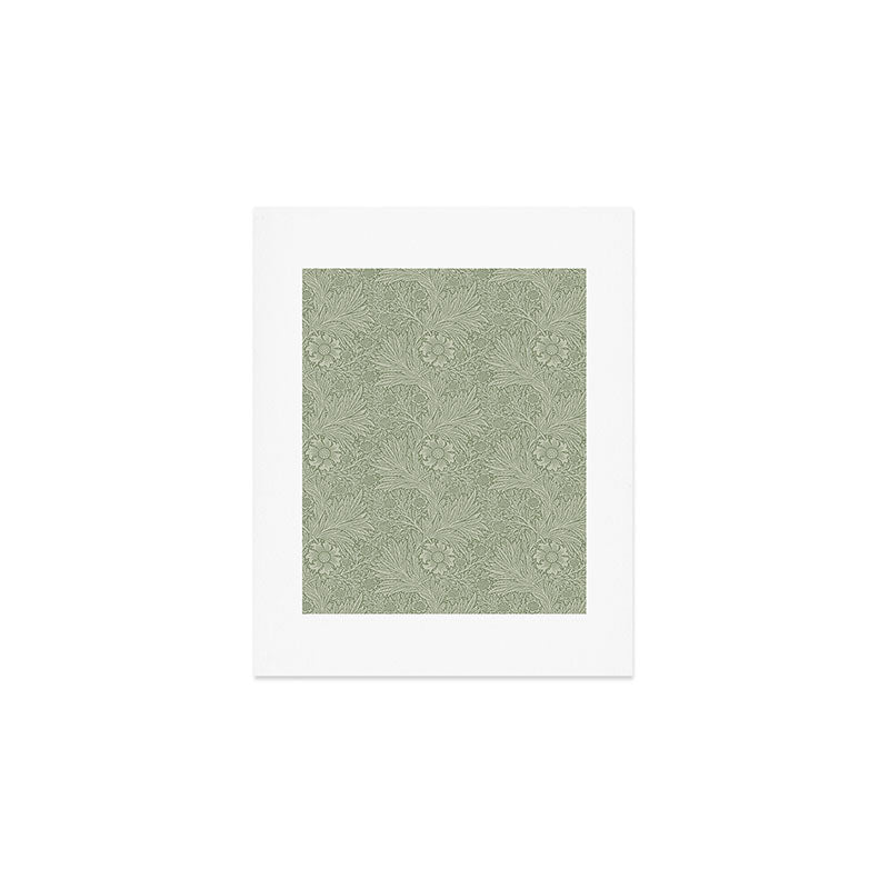 William Morris Marigold Sage Green Art Print Gallery Image 1