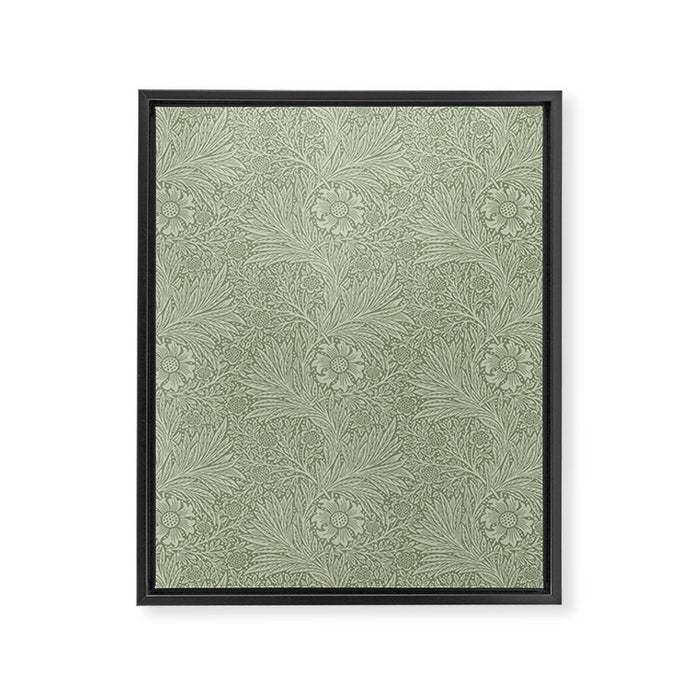 William Morris Marigold Sage Green Framed Canvas Print Gallery Image 1