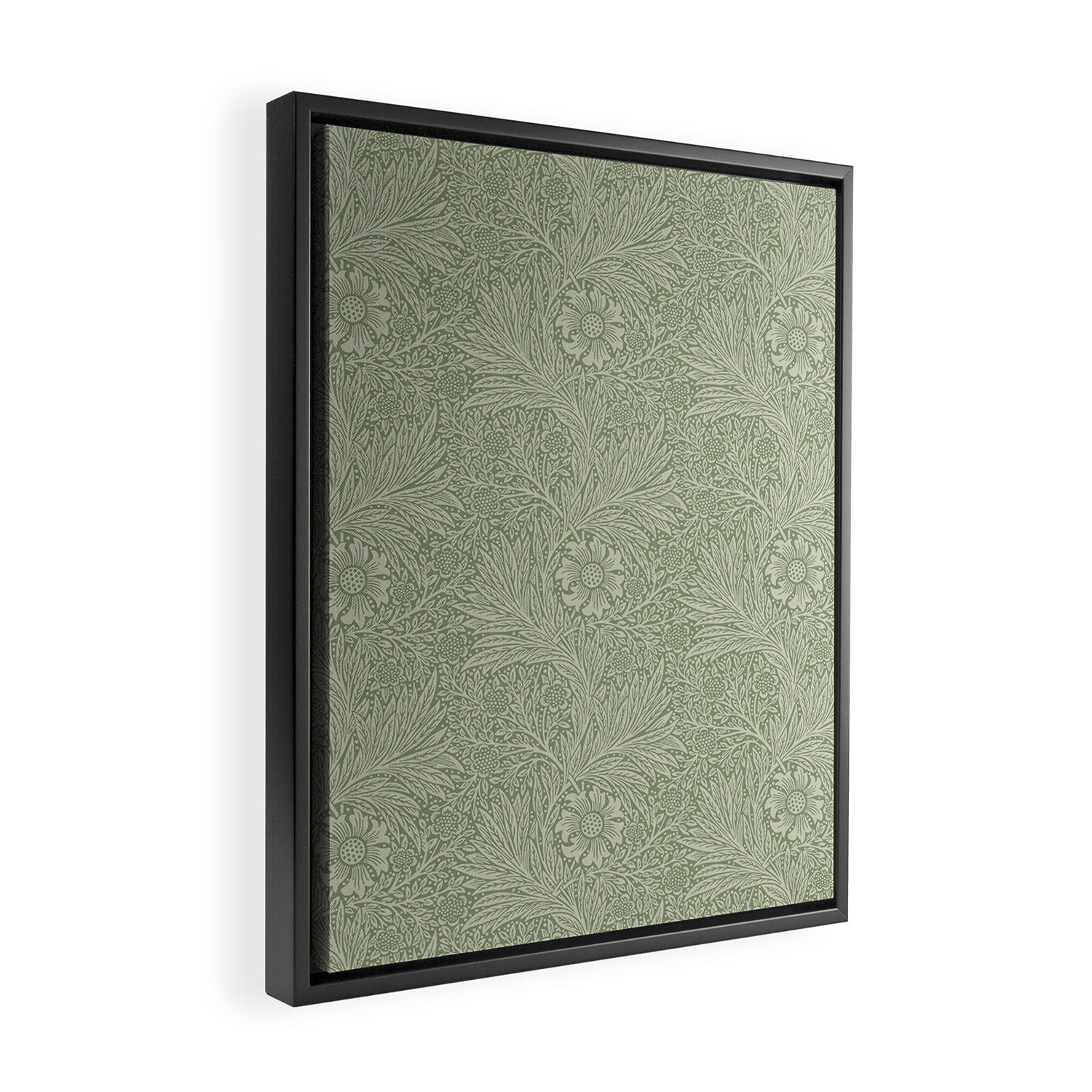 William Morris Marigold Sage Green Framed Canvas Print Gallery Image 2