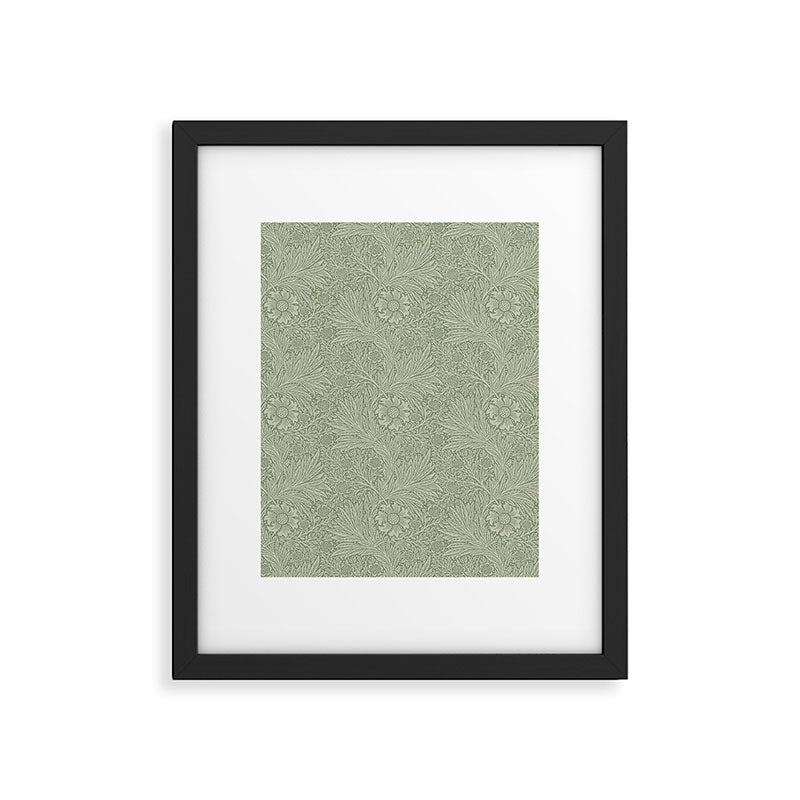 William Morris Marigold Sage Green Framed Art Print Gallery Image 6