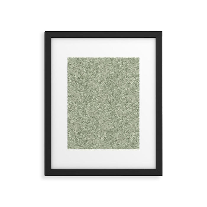 William Morris Marigold Sage Green Framed Art Print Gallery Image 1