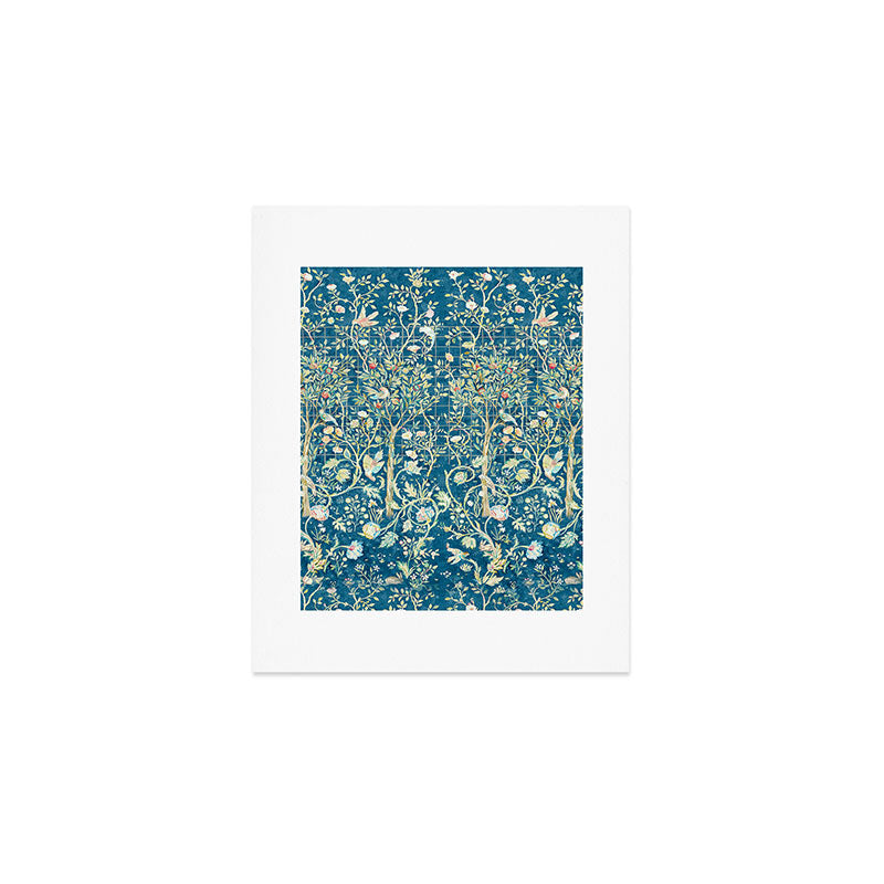William Morris Melsetter Trellis Dark Blue  Art Print Gallery Image 1