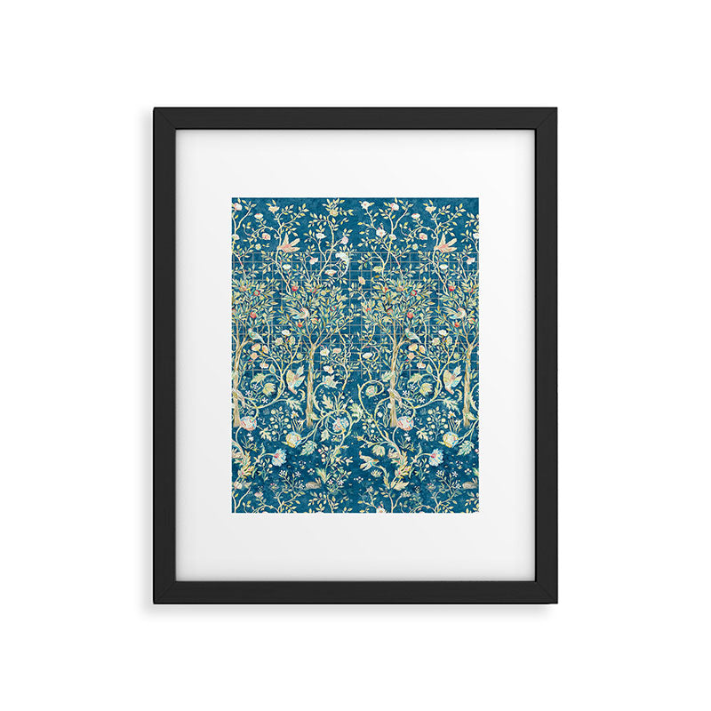 William Morris Melsetter Trellis Dark Blue  Framed Art Print Gallery Image 6