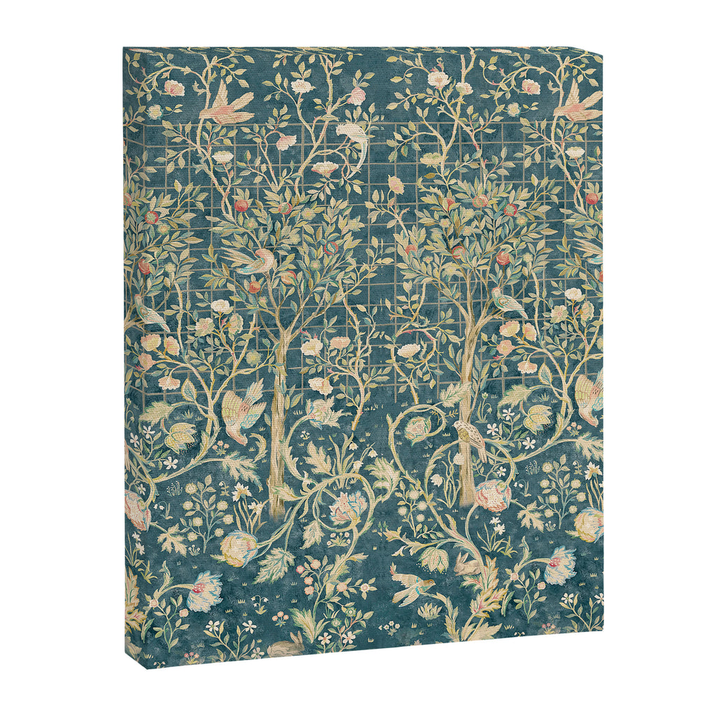 William Morris Melsetter Trellis Teal Botanical Birds Art Canvas Print Gallery Image 8