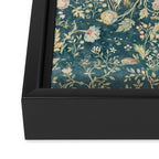 William Morris Melsetter Trellis Teal Botanical Birds Art Framed Canvas Print Gallery Image 3