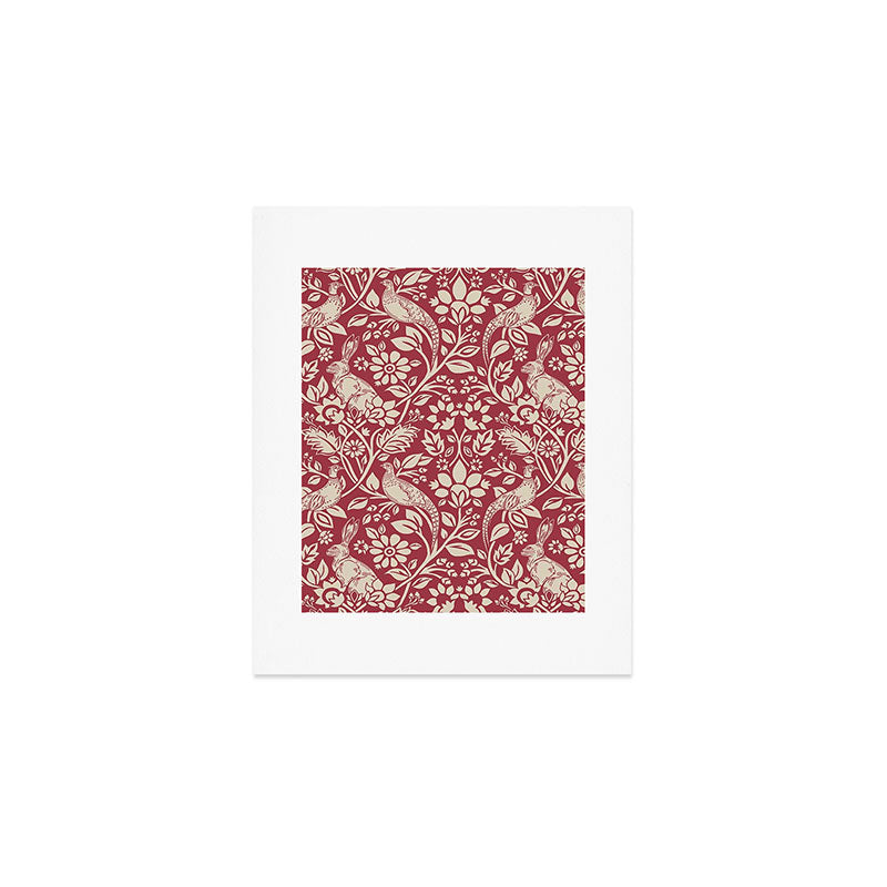 William Morris Merton Brer Rabbit Madder Red Pattern Art Print Gallery Image 1