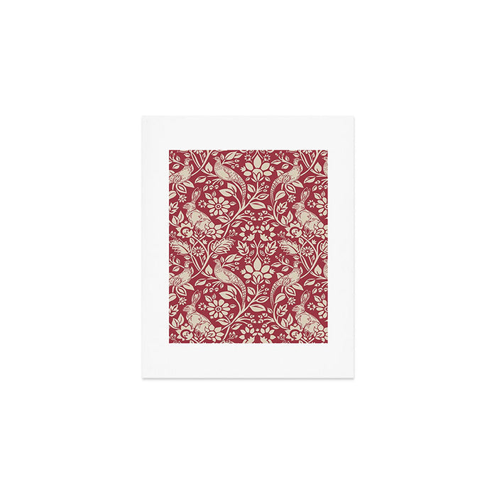 William Morris Merton Brer Rabbit Madder Red Pattern Art Print Gallery Image 1