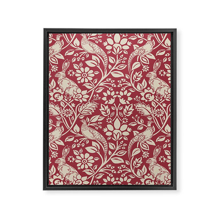 William Morris Merton Brer Rabbit Madder Red Pattern Framed Canvas Print Gallery Image 1