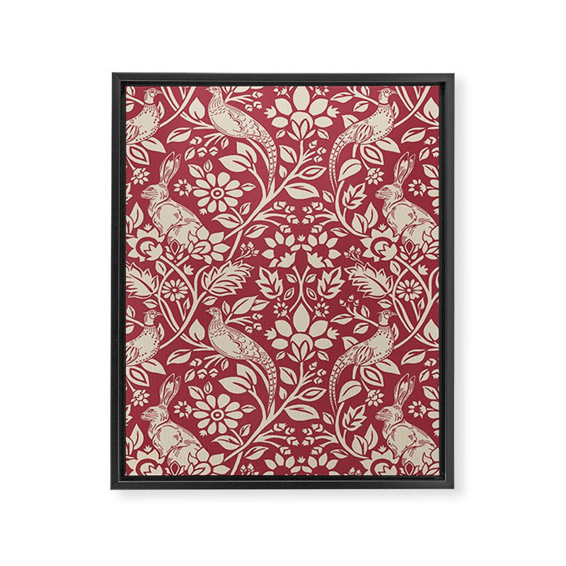 William Morris Merton Brer Rabbit Madder Red Pattern Framed Canvas Print Gallery Image 8