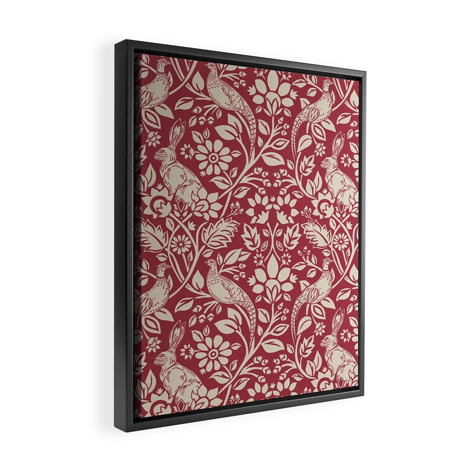 William Morris Merton Brer Rabbit Madder Red Pattern Framed Canvas Print Gallery Image 2
