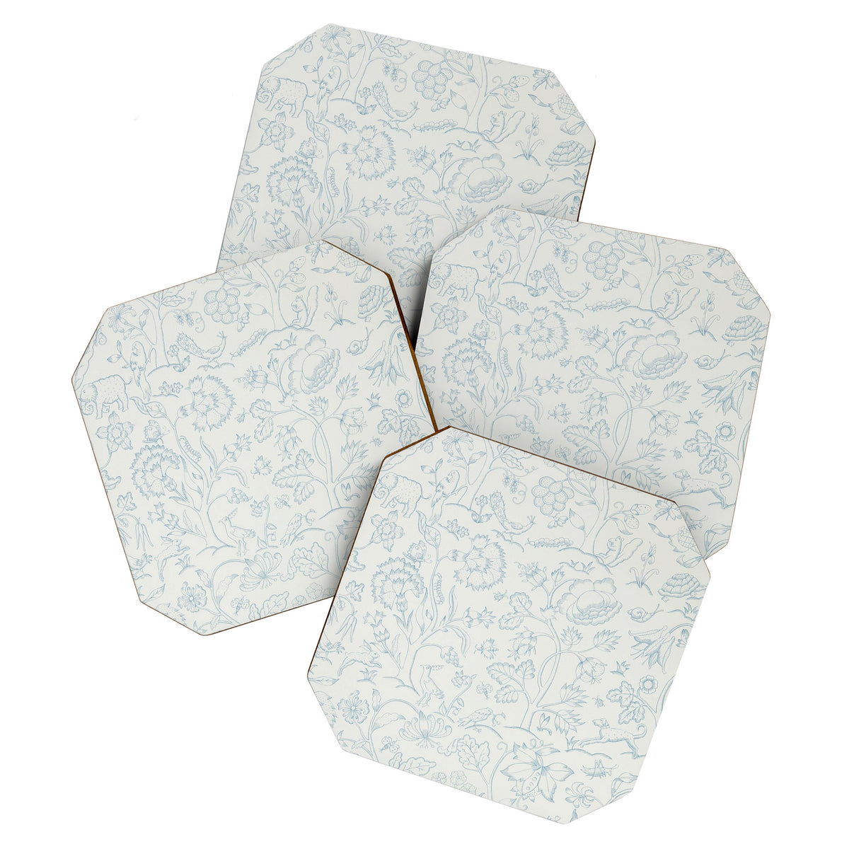 William Morris Middlemore Blue Cornflower Chalk Pattern Coaster Gallery Image 1