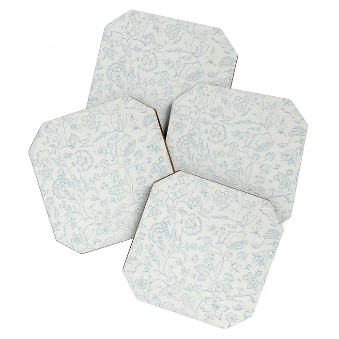 William Morris Middlemore Blue Cornflower Chalk Pattern Coaster Gallery Image 1