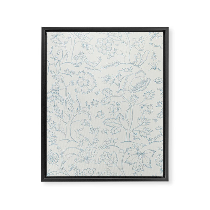 William Morris Middlemore Blue Cornflower Chalk Pattern Framed Canvas Print Gallery Image 1