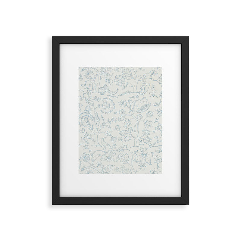 William Morris Middlemore Blue Cornflower Chalk Pattern Framed Art Print Gallery Image 6