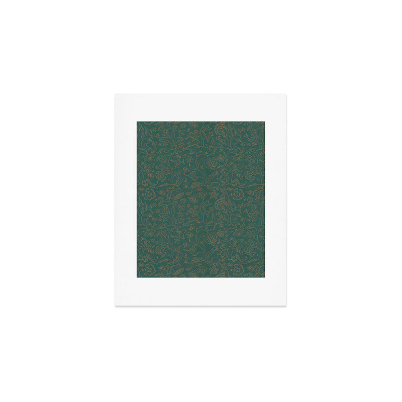 William Morris Middlemore Green Moss Gold Pattern Art Print Gallery Image 1