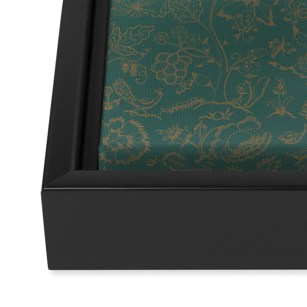 William Morris Middlemore Green Moss Gold Pattern Framed Canvas Print Gallery Image 3