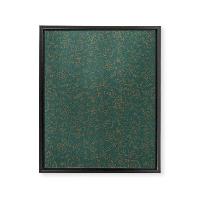 William Morris Middlemore Green Moss Gold Pattern Framed Canvas Print Gallery Image 1