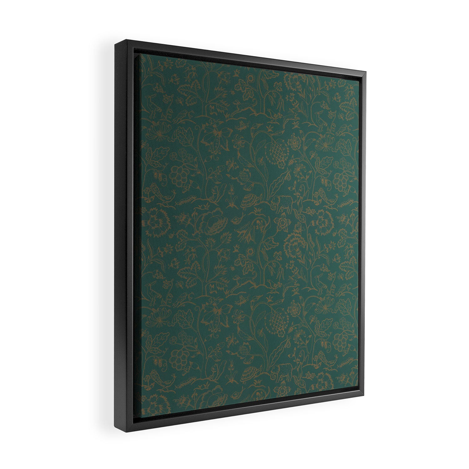 William Morris Middlemore Green Moss Gold Pattern Framed Canvas Print Gallery Image 2