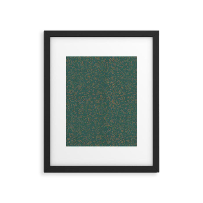 William Morris Middlemore Green Moss Gold Pattern Framed Art Print Gallery Image 1