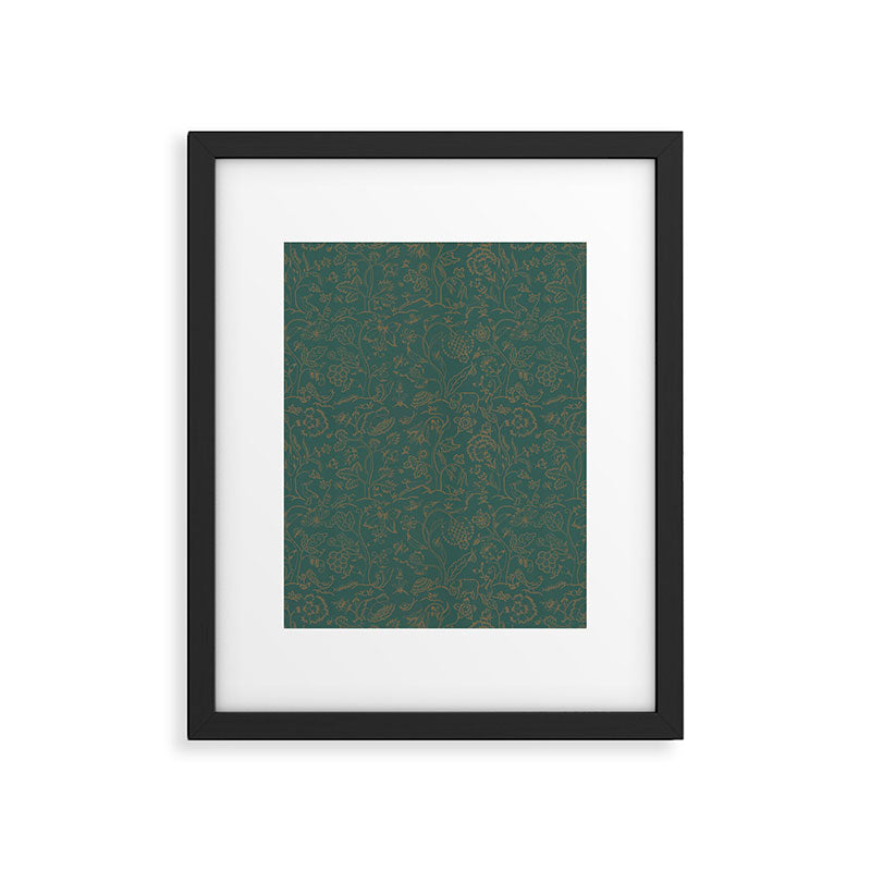 William Morris Middlemore Green Moss Gold Pattern Framed Art Print Gallery Image 6