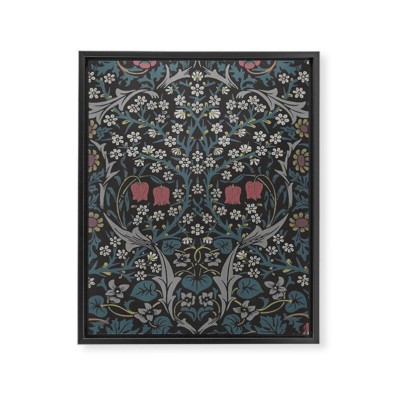 William Morris Midnight Blackthorn  Framed Canvas Print Gallery Image 8