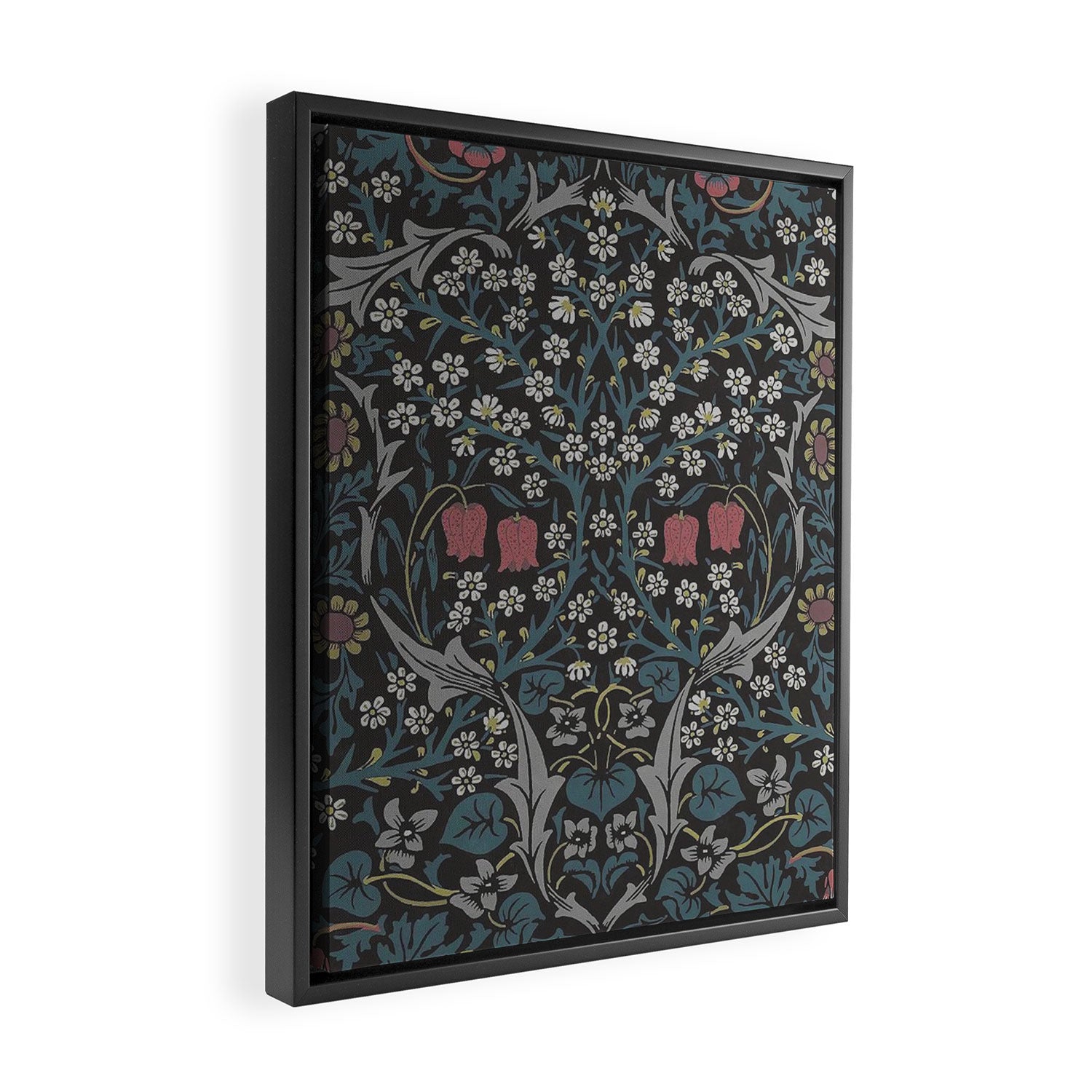 William Morris Midnight Blackthorn  Framed Canvas Print Gallery Image 2