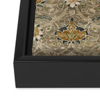 William Morris Montreal Grey Charcoal Framed Canvas Print Gallery Image 3