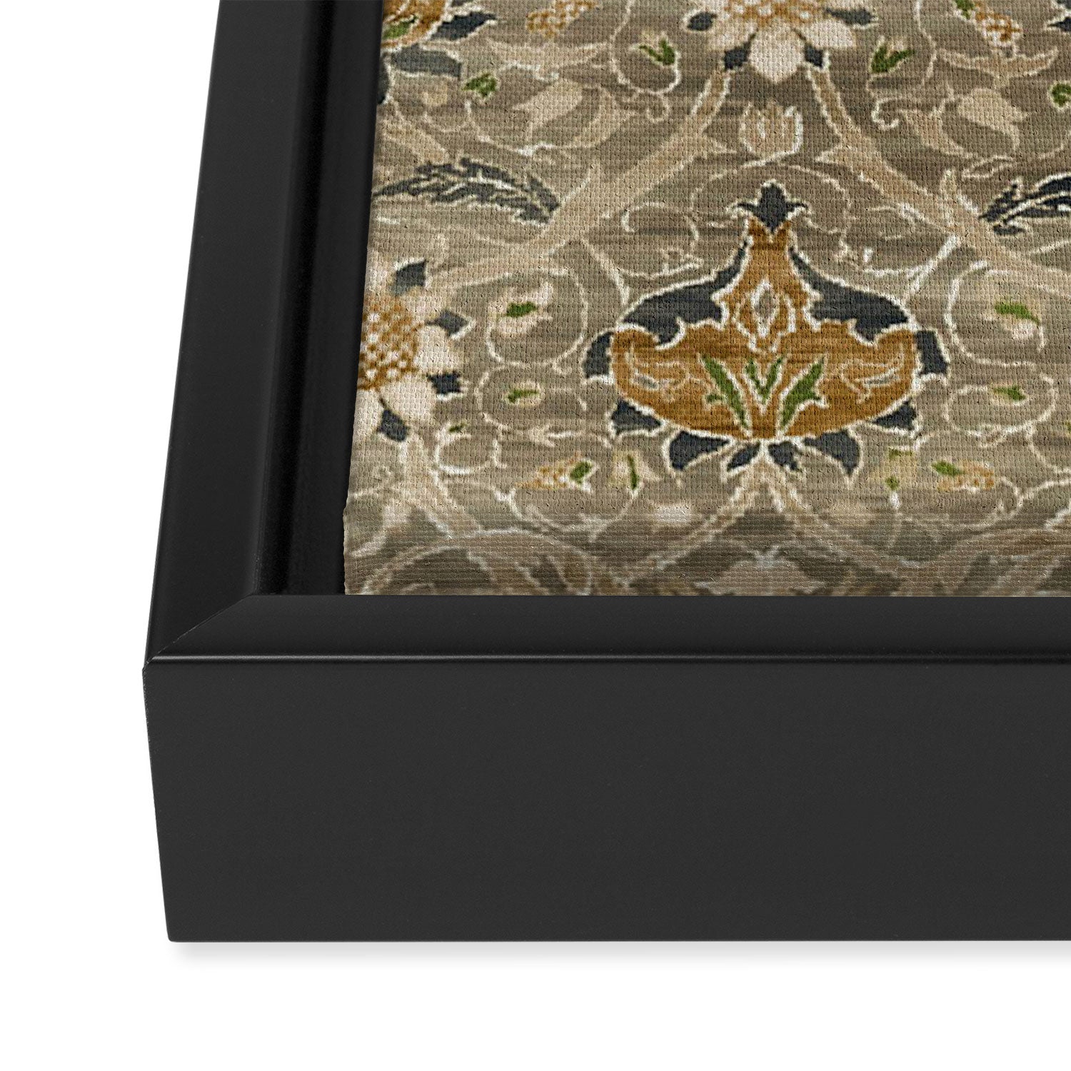 William Morris Montreal Grey Charcoal Framed Canvas Print Gallery Image 3