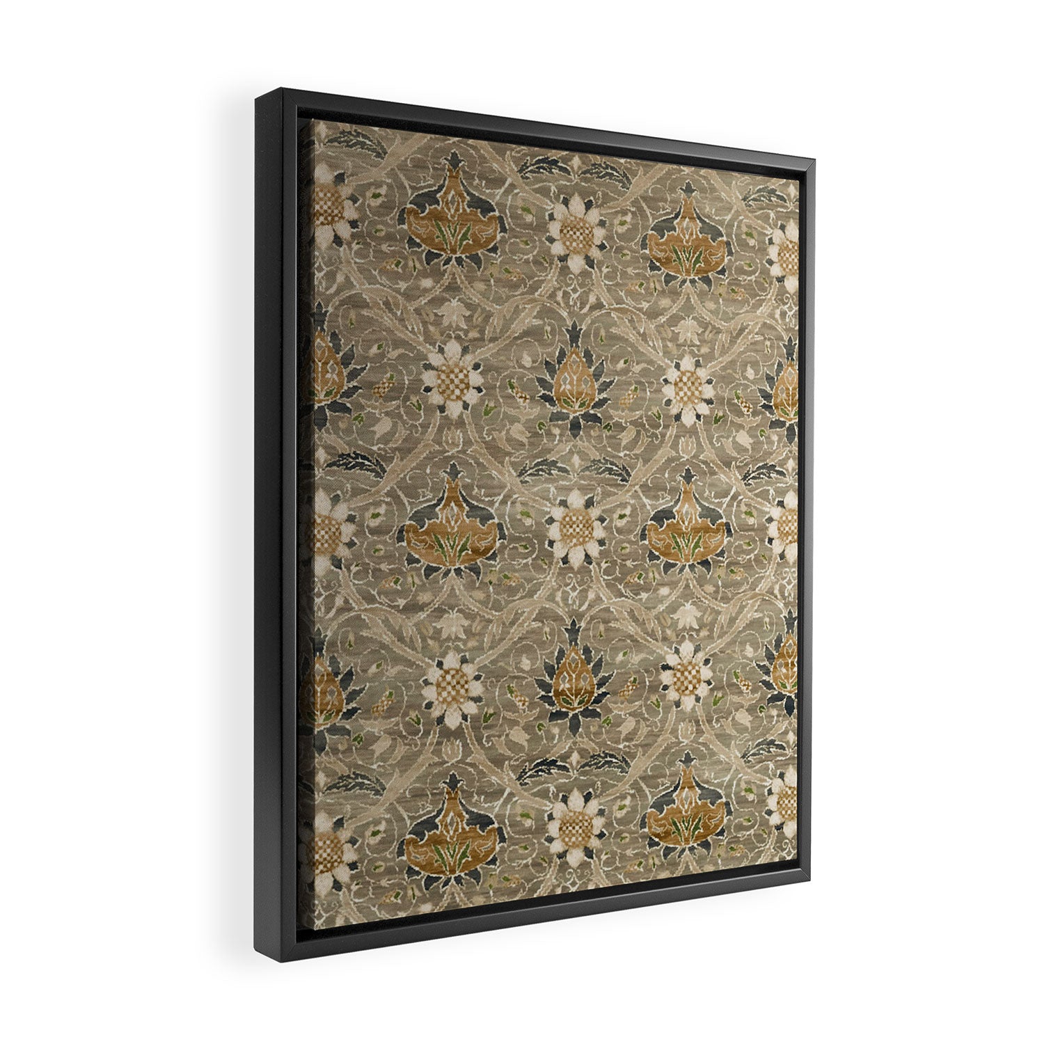 William Morris Montreal Grey Charcoal Framed Canvas Print Gallery Image 2