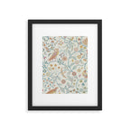 William Morris Newill Owl Art Indigo Saffron Vintage Pattern Framed Art Print Gallery Image 6
