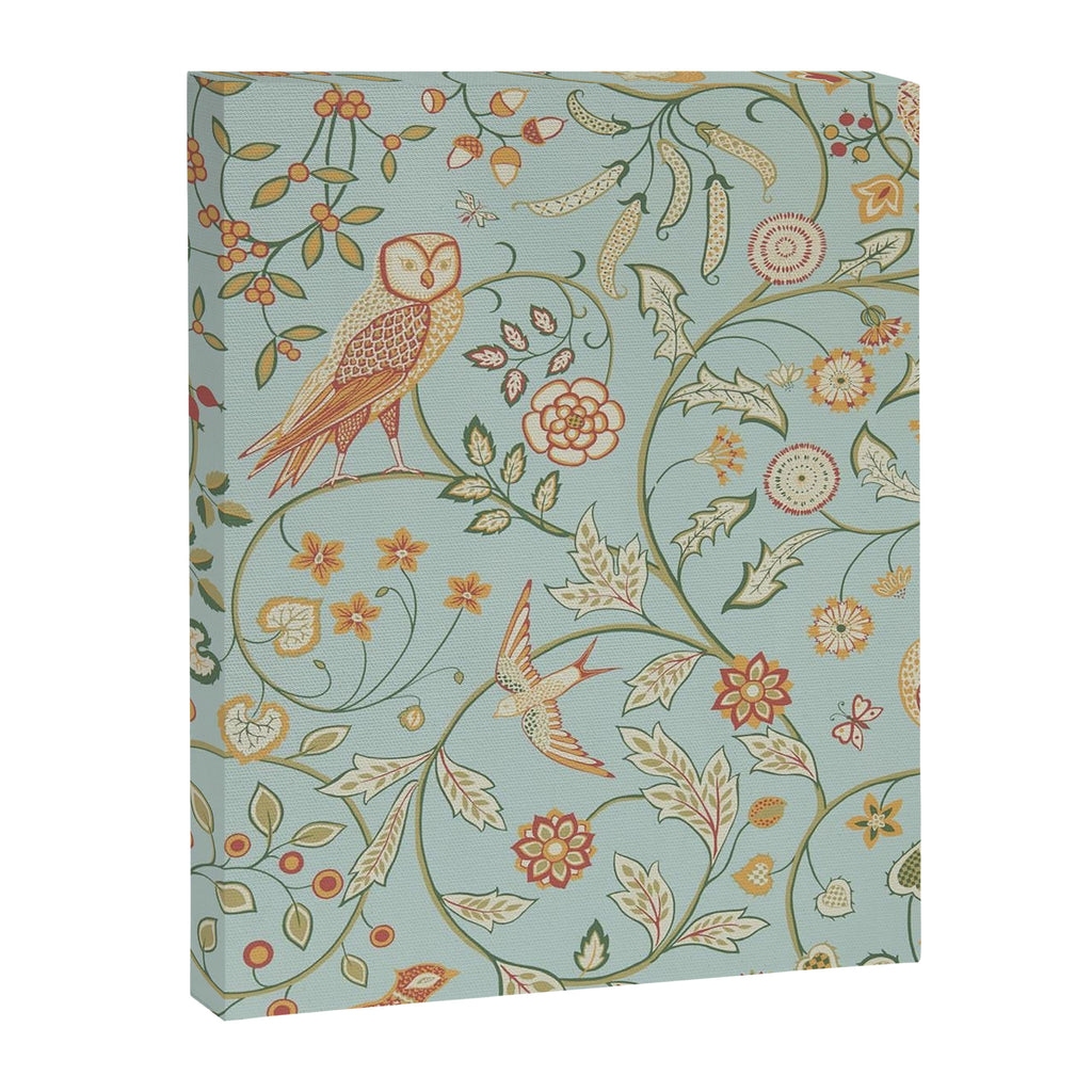 William Morris Newill Owl Art Blue Peppermint Russet Vintage Pattern Canvas Print Gallery Image 8