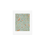 William Morris Newill Owl Art Blue Peppermint Russet Vintage Pattern Art Print Gallery Image 1