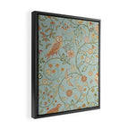 William Morris Newill Owl Art Blue Peppermint Russet Vintage Pattern Framed Canvas Print Gallery Image 2