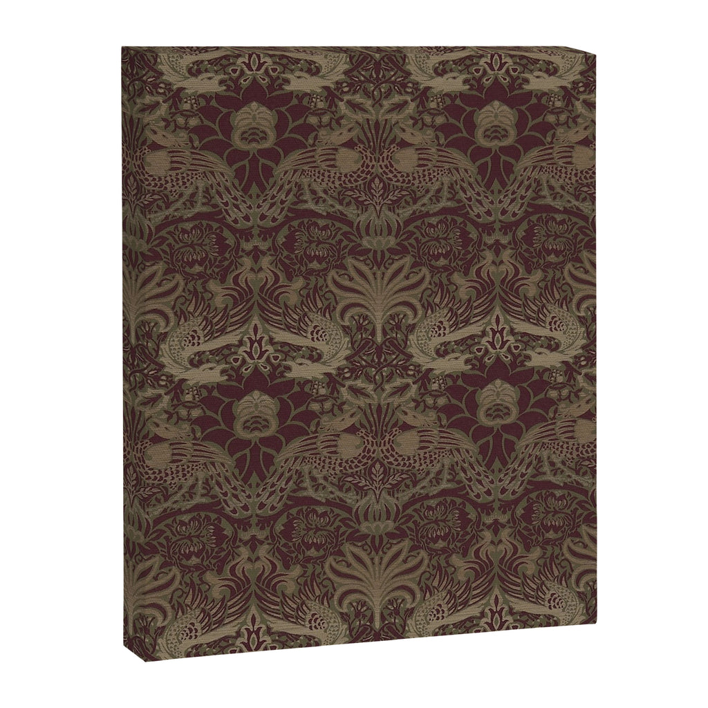 William Morris Peacock and Dragon Moss Wine Canvas Print Gallery Image 8