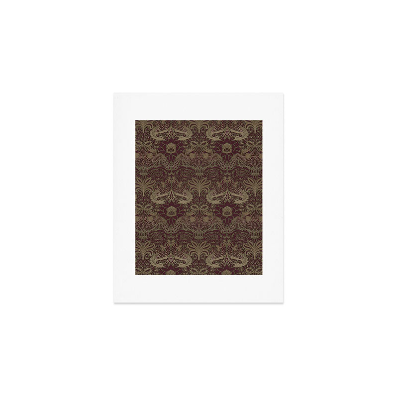 William Morris Peacock and Dragon Moss Wine Art Print Gallery Image 1