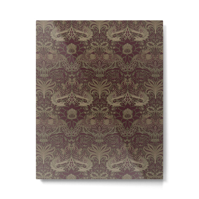 William Morris Peacock and Dragon Moss Wine Metal Print Gallery Image 1