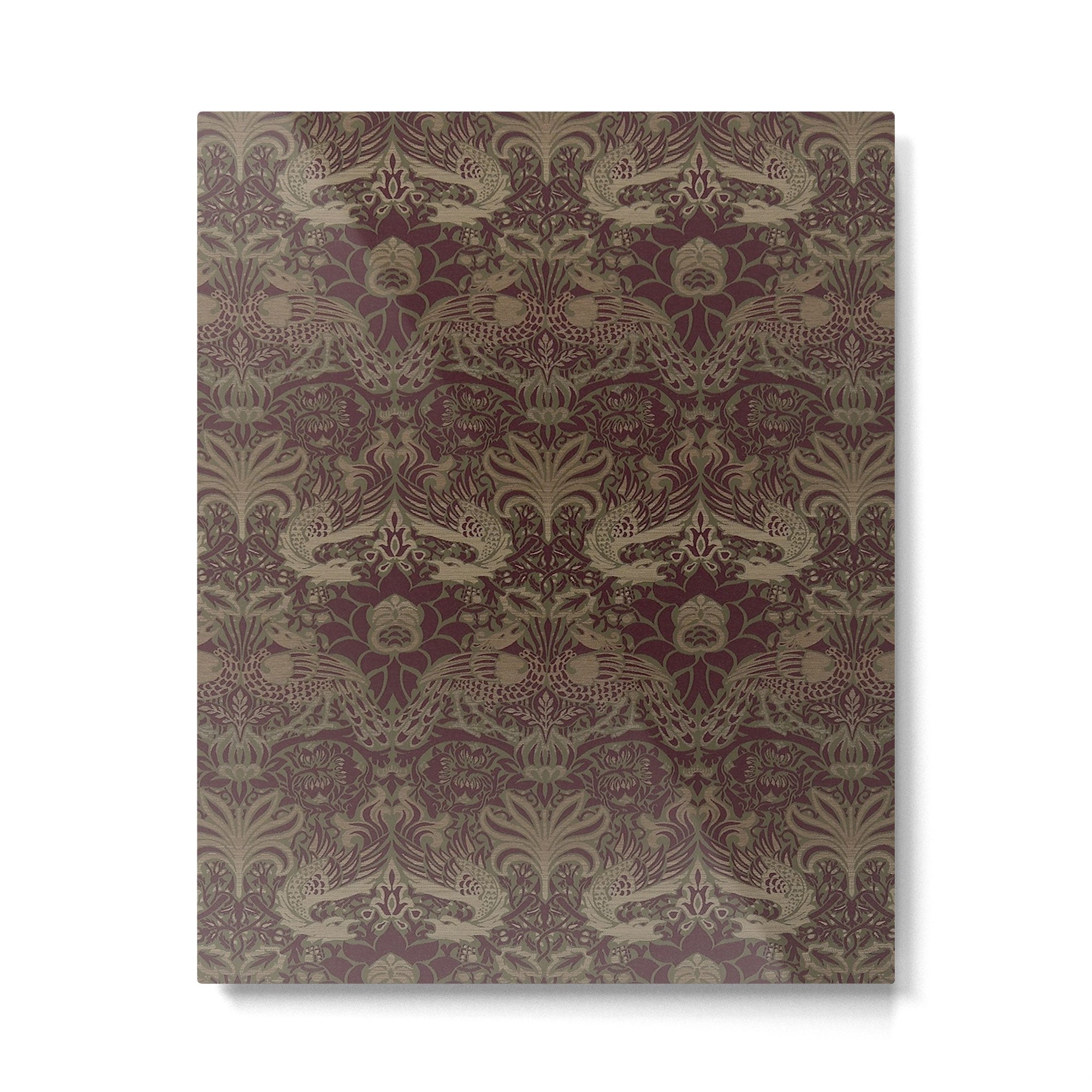 William Morris Peacock and Dragon Moss Wine Metal Print Gallery Image 6