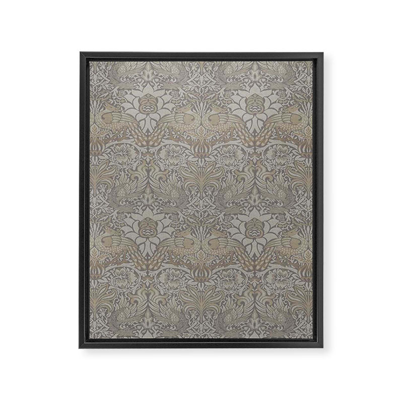 William Morris Peacock and Dragon Pebble Stone Framed Canvas Print Gallery Image 8