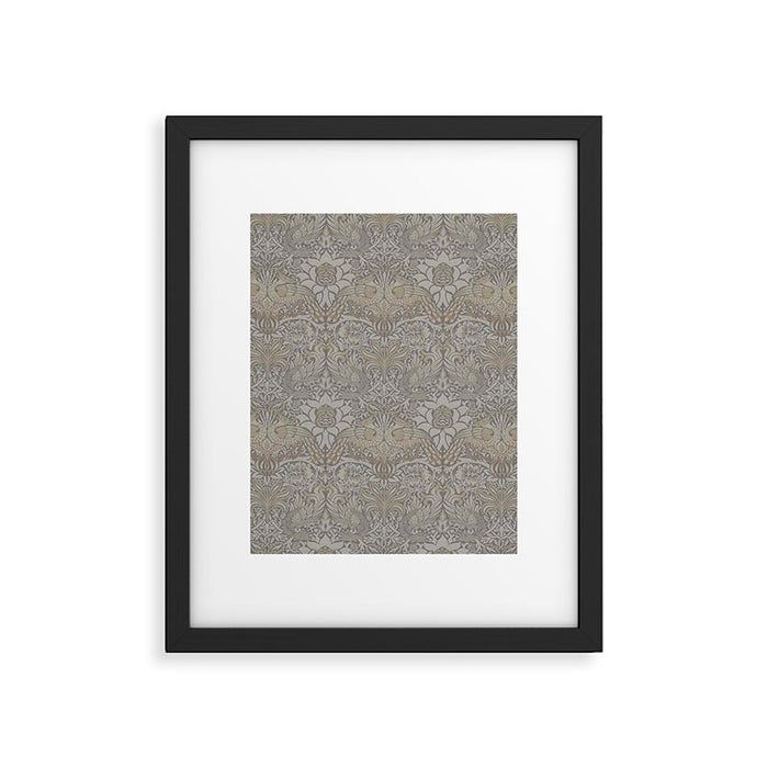 William Morris Peacock and Dragon Pebble Stone Framed Art Print Gallery Image 1