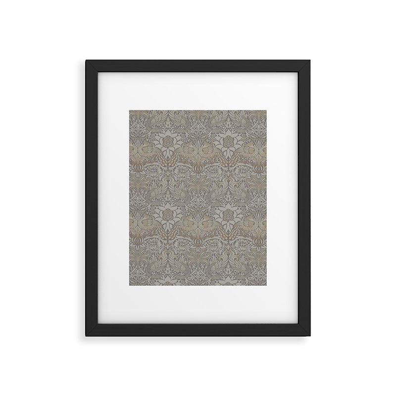 William Morris Peacock and Dragon Pebble Stone Framed Art Print Gallery Image 6